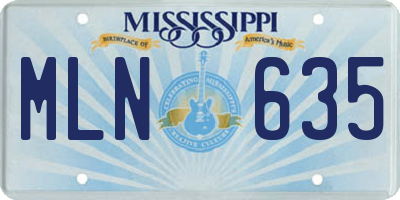 MS license plate MLN635