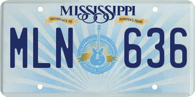 MS license plate MLN636
