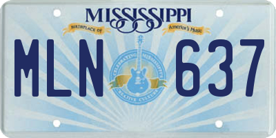 MS license plate MLN637