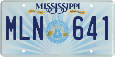 MS license plate MLN641