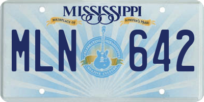 MS license plate MLN642