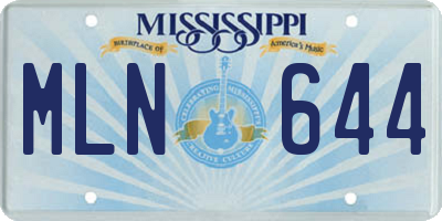 MS license plate MLN644