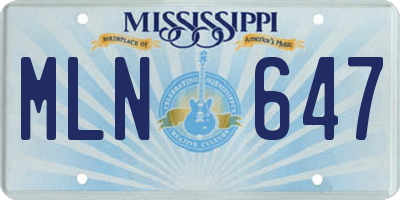 MS license plate MLN647