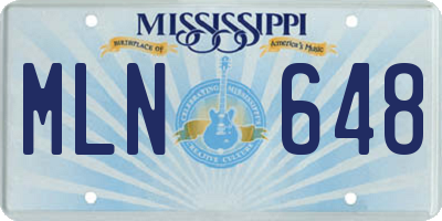 MS license plate MLN648