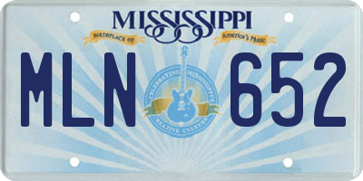 MS license plate MLN652