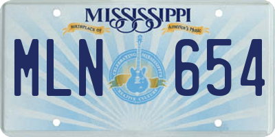 MS license plate MLN654