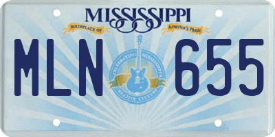 MS license plate MLN655