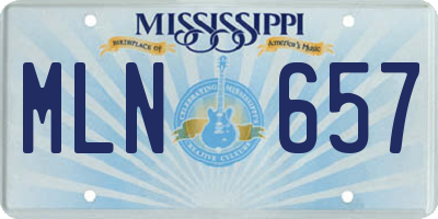 MS license plate MLN657