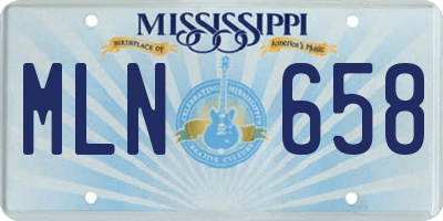 MS license plate MLN658