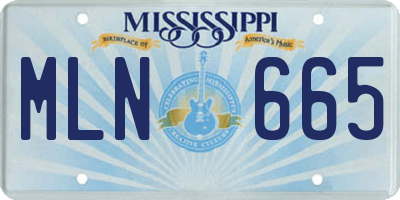 MS license plate MLN665