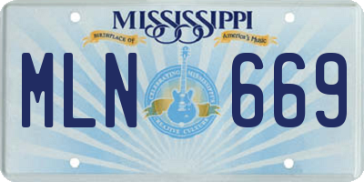 MS license plate MLN669