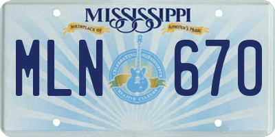 MS license plate MLN670