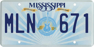 MS license plate MLN671