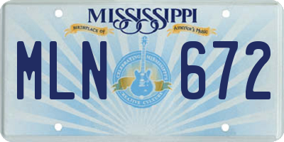 MS license plate MLN672
