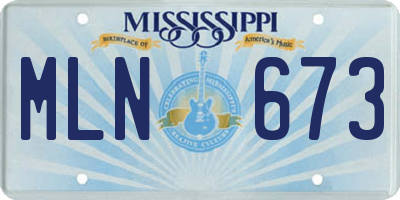 MS license plate MLN673