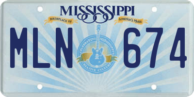MS license plate MLN674