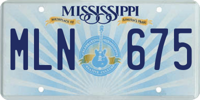 MS license plate MLN675