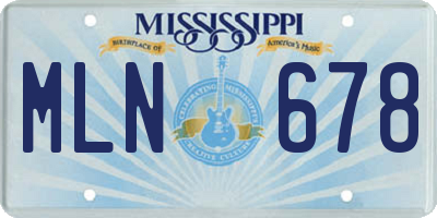 MS license plate MLN678