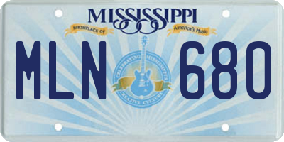 MS license plate MLN680