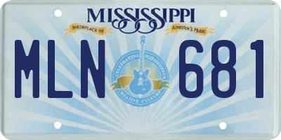 MS license plate MLN681