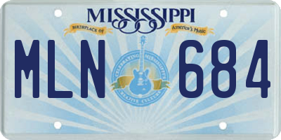 MS license plate MLN684