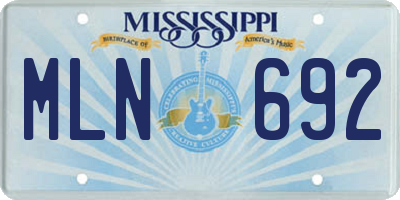 MS license plate MLN692