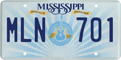 MS license plate MLN701