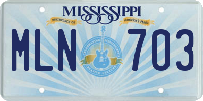 MS license plate MLN703