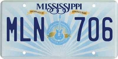MS license plate MLN706
