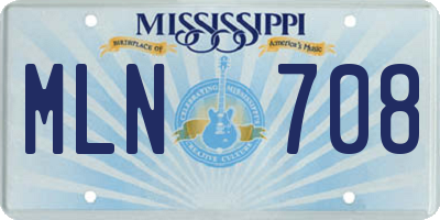 MS license plate MLN708