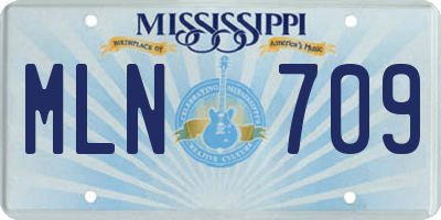 MS license plate MLN709