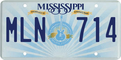 MS license plate MLN714