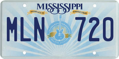 MS license plate MLN720