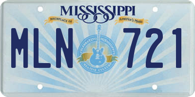 MS license plate MLN721