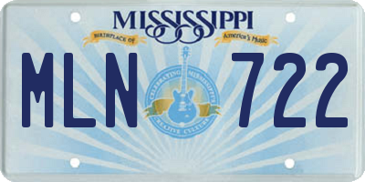 MS license plate MLN722