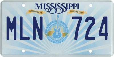 MS license plate MLN724