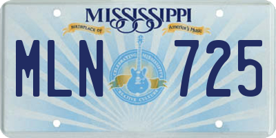 MS license plate MLN725