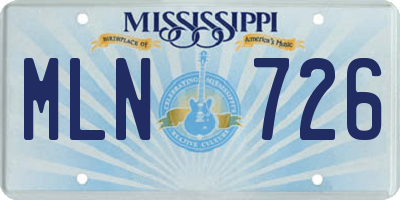 MS license plate MLN726