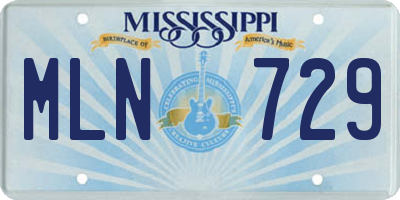 MS license plate MLN729