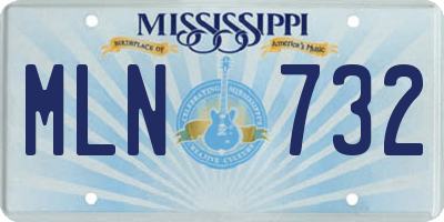 MS license plate MLN732