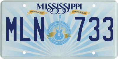 MS license plate MLN733