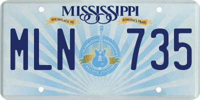 MS license plate MLN735