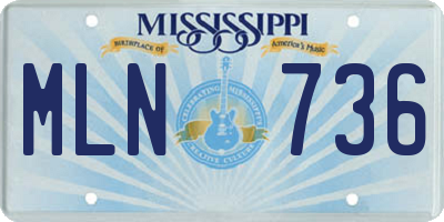 MS license plate MLN736