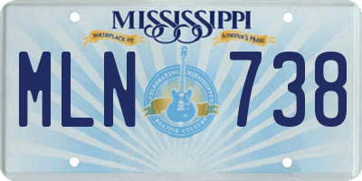 MS license plate MLN738