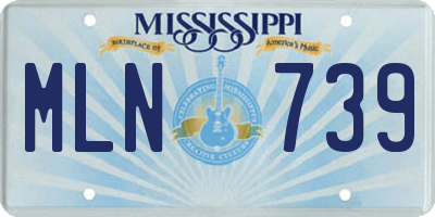 MS license plate MLN739