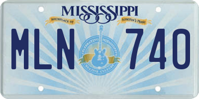 MS license plate MLN740