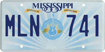 MS license plate MLN741