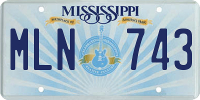 MS license plate MLN743