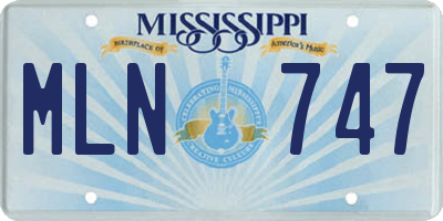 MS license plate MLN747
