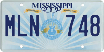 MS license plate MLN748